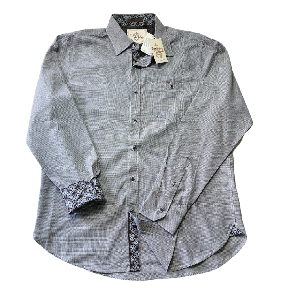 Men's Age of Wisdom Button Down Shirt Sz M NWT